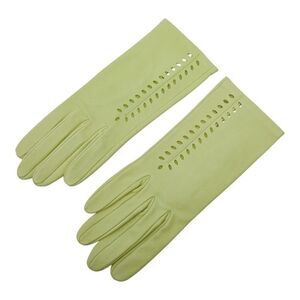 Hermes Gloves 6 1 2 Light Green Lambskin Women Hermes